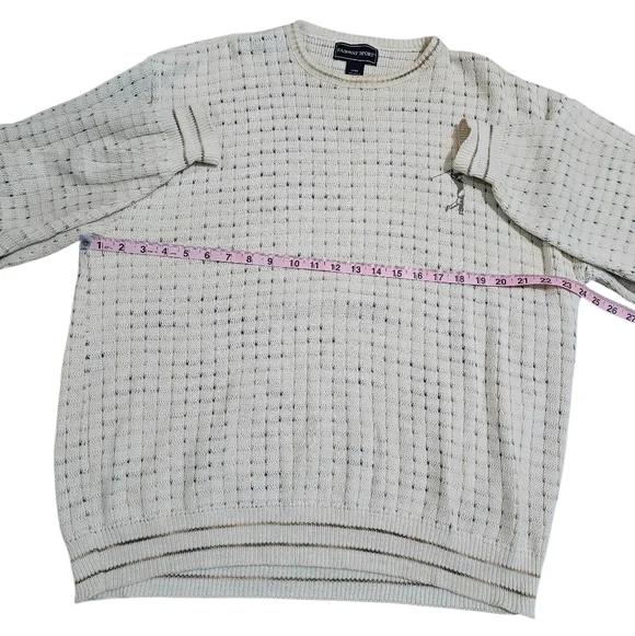 VTG Fairway Sport Golf Sweater Mens Large Cream Knit 100% Cotton USA Classic - Picture 7 of 7